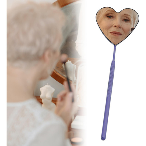 3 Espejo De Pestañas Con Forma De Corazón Único Púrpura