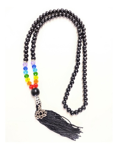 Imagem 2 de 5 de Kit Japamala+pulseira De Madeira 7 Chakras Em Cristal