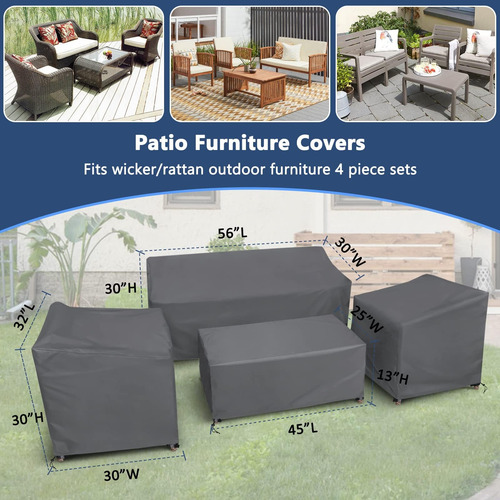 Startwo Juego De 4 Fundas Para Muebles De Patio Resistente