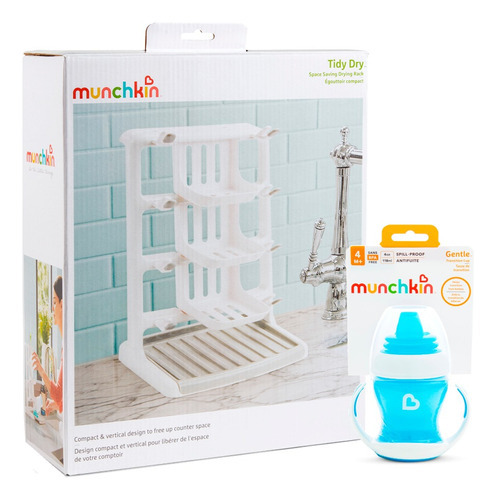  Set Escurridor Vertical+ Vaso Gentle 4oz Azul Munchkin 