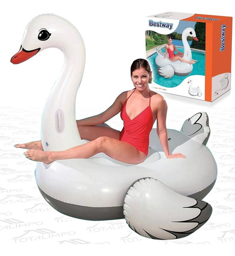 Inflable Cisne Gris Grande Bestway 41111 Flotador Cuota