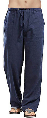 Pantalon Masculino Solido Casual Suelto Moda Algodon Largo 1