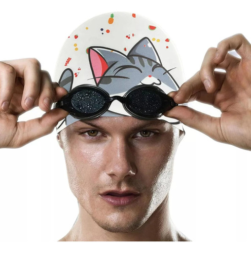 Para Gorro De Natación De Silicona Con Dibujos Animados 2024
