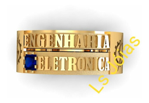 Anel De Formatura Engenharia Eletronica Ouro 18k