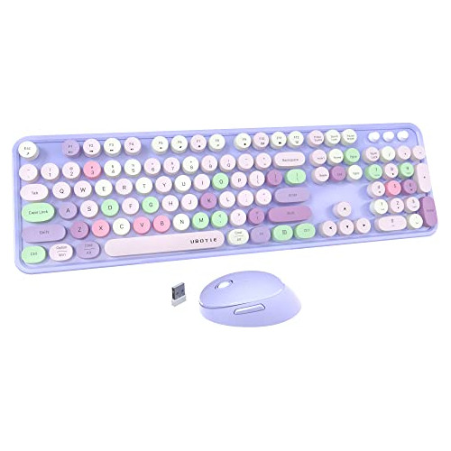 Combo De Teclado Y Ratón Inalámbricos Colores, Teclad...