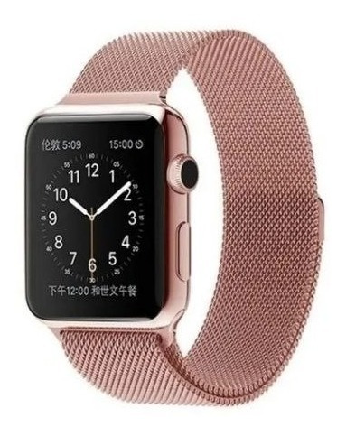 Imagen 2 de 3 de Malla Metálica Smartwatch Original Rosa Cálido