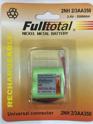 Bateria Telefono 2.4v 350mah Nickel Metal Recargable 2/3aax2