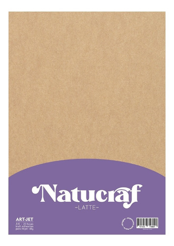 Papel Natucraf Adhesivo Latte 80g A4 20 Hojas Color Marrón Claro