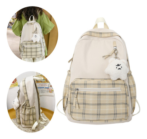 Mochila Campus Para Niñas, Bandolera Plaid Element