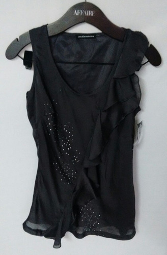 Musculosa Blusas De Raso Y Gasa Bordadas