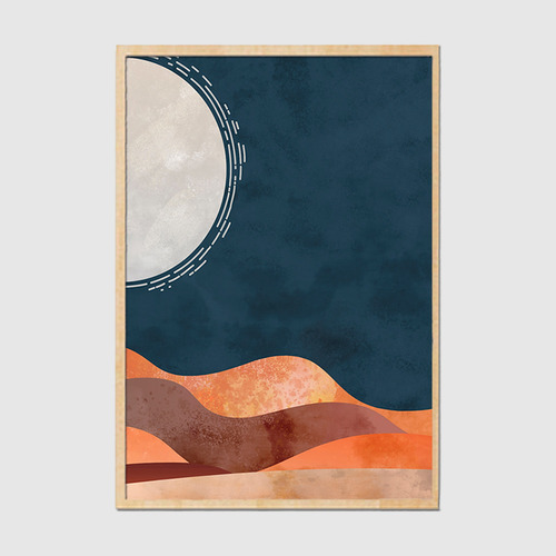 Set X2 Cuadros Decorativos Sol Y Luna 50x70 Con Vidrios