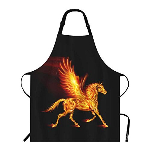 Fire Pegasus Kitchen Apron Bib Apron For Chef Restauran...