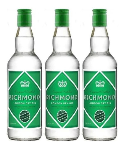 Gin Richmond 1000ml Ginebra Ingles X 3 Unidades
