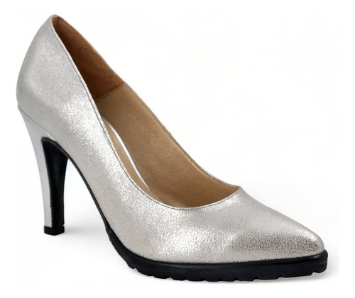 Zapatos Estiletos De Mujer Antonella 22-75 Cuero Plata