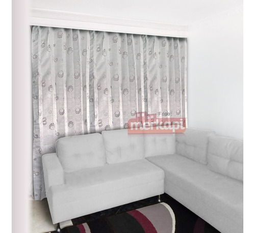 Cortina Yacar Gris Sala Comedor 280 Ancho 220cm Alto