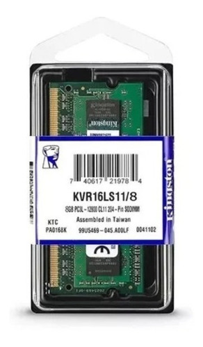 Memória Kingston Notebook Ddr3l 8gb 1.35v Low Voltage