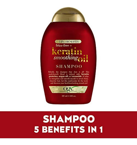 Champú De Aceite Suavizante De Queratina Sin Frizz, 5 En 1, 