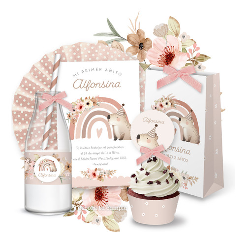 Kit Imprimible Carpincho Capibara Arcoiris Acuarela