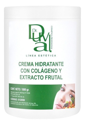  Crema Hidratante Colágeno Extracto Frutal X1kg Duval
