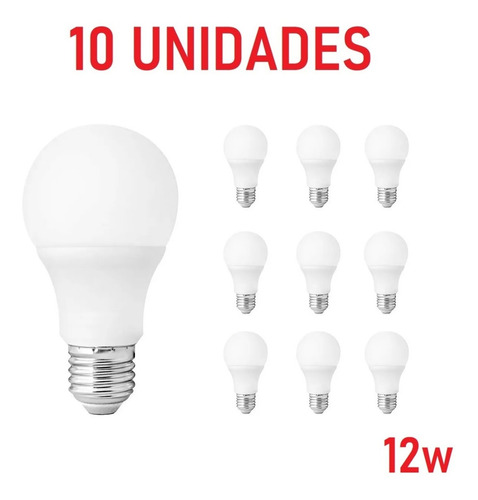 10 X Bombillos Rosca Normal Ahorrador Led 12w, Somos Tienda!