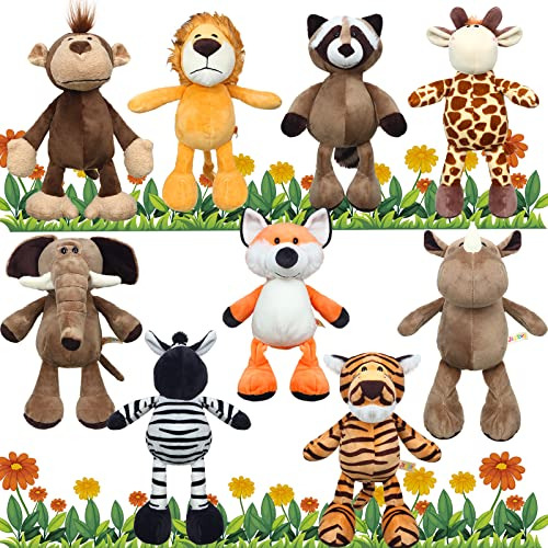 9 Pcs Plush Jungle Animals Juguetes Jungle Safari Stuffed An