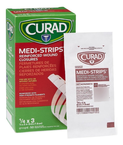 Curad Steri-strips Cintas 1/4 X 3 In Heridas Medline 150 Pzs