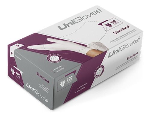 Caixa De Luvas Unigloves Branca Com Pó Tam Ep C/100 Uni