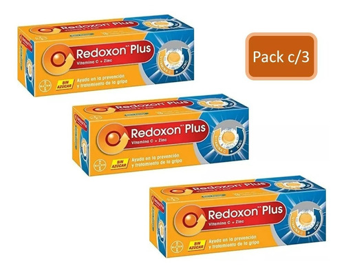 Vitamina C Redoxon Plus Sin Azucar Efervescente Pack De 3