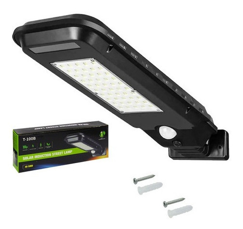 Foco Solar Con Sensor Movimiento Focos Exteriores Led T-100b Negro