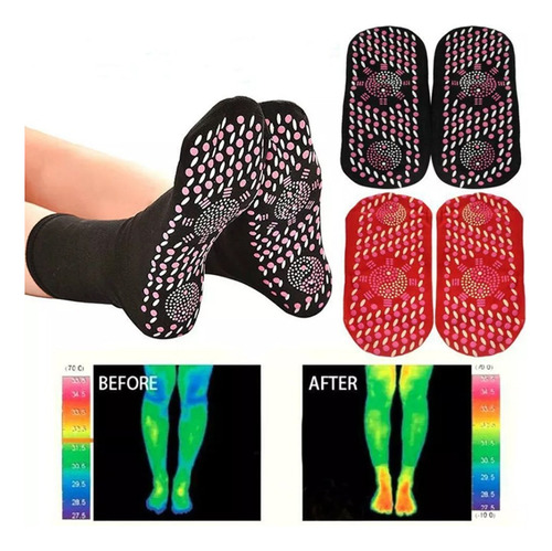 10 Pares De Calcetines De Masaje Magnético Autocalentables .