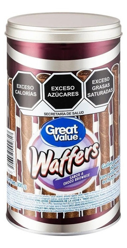 Great Value Galletas Waffers Sabor Choco Brownie 300 Gr