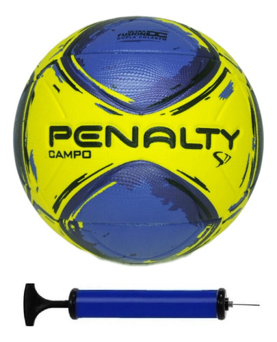 Bola Campo Penalty S11 R2 Com Bomba De Ar Cor Amarelo/azul/preto