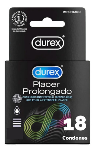 Condones Durex Retardante Placer Prolongado 18 Unidades