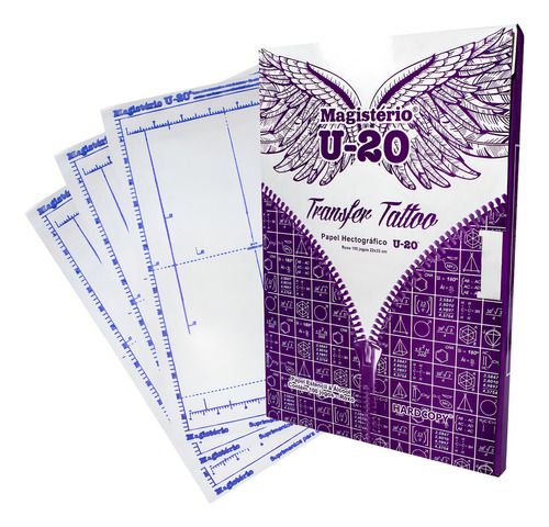 Stencil de papel hectográfico, 100 hojas, para tatuajes U-20