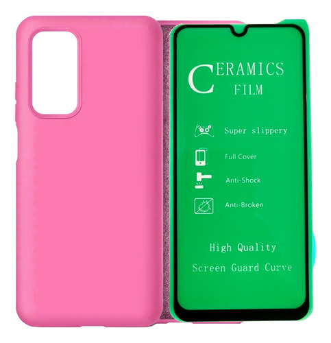 Funda Silicone Case + Vidrio Cerámico Para Samsung A54 