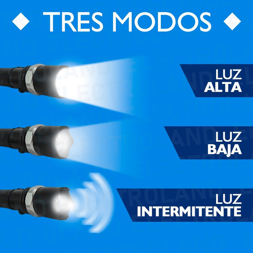 Imagen 3 de 10 de Linterna Táctica Multifunción Led Baliza Recargable Estuche