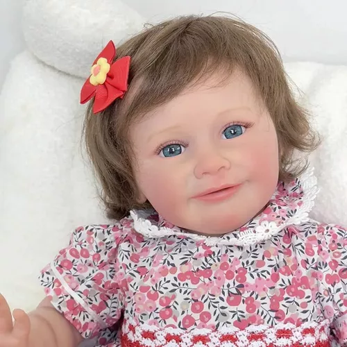 Boneca Bebé Reborn 55cm em Vinil com acessórios, feito a mão, recém  nascido, olhos abertos