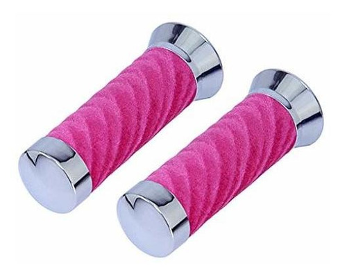 Manpla - Lowrider Pink Custom Swirl Velour Grips For Bike Ha