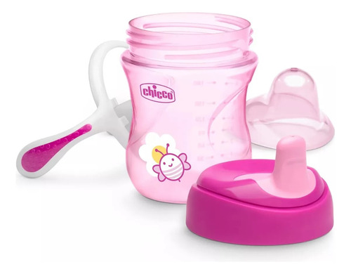 Vaso Entrenador Chicco 7 Onz Boquilla Semidura Rosa