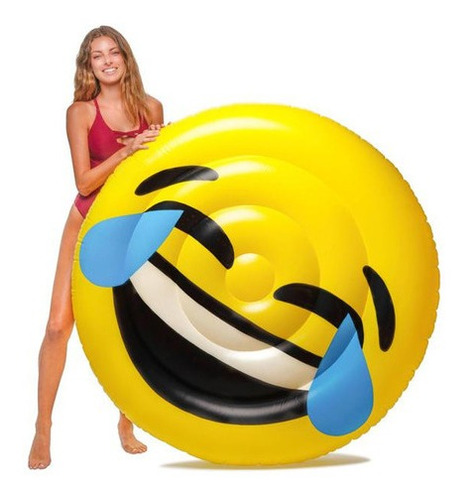 Bóia Gigante Grande Floatie Kings Lol Emoji Risada 1,5 Metro
