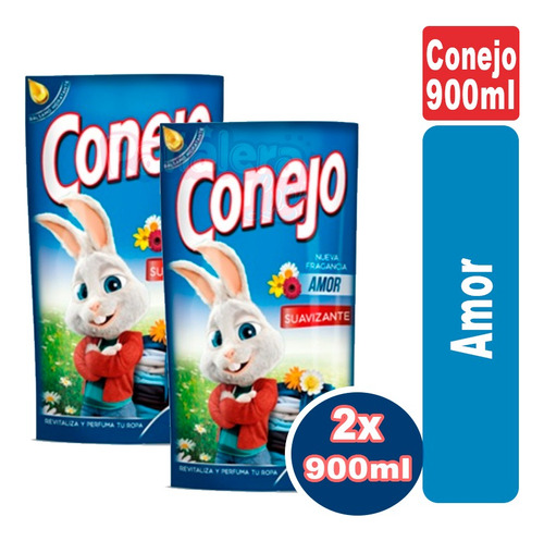 Suavizante Conejo Pack X 2 De 900 Ml Fragancia Amor