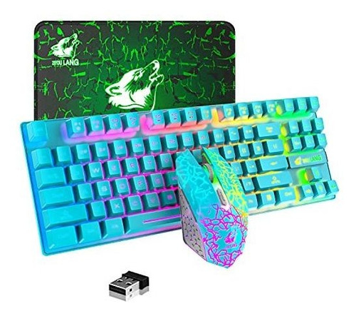 Combo De Teclado Y Mouse Inalámbricos Para Juegos, Bat...