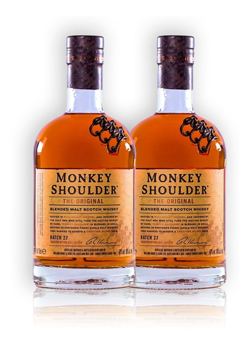 Monkey Shoulder Whisky Blended Malt Scotch Kit X2u 700ml