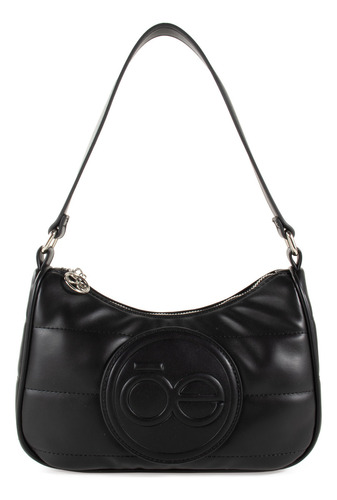 Bolsa Hobo Cloe Para Mujer Acolchada Cierre Metálico Color Negro