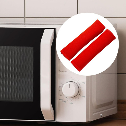 Cubras De Manija De Nevera De 2 Piezas Cubiertas De Rojo