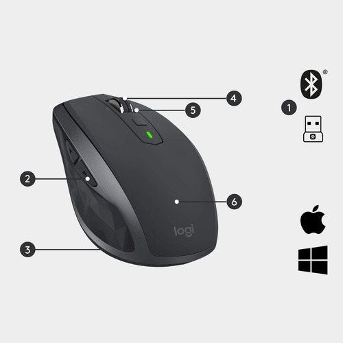Logitech Mouse Mx Anywhere 2s Inalámbrico 910-005132 Gris