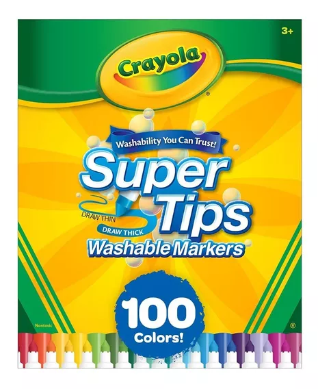 Marcadores Crayola Super Tips Lavables 100 Colores