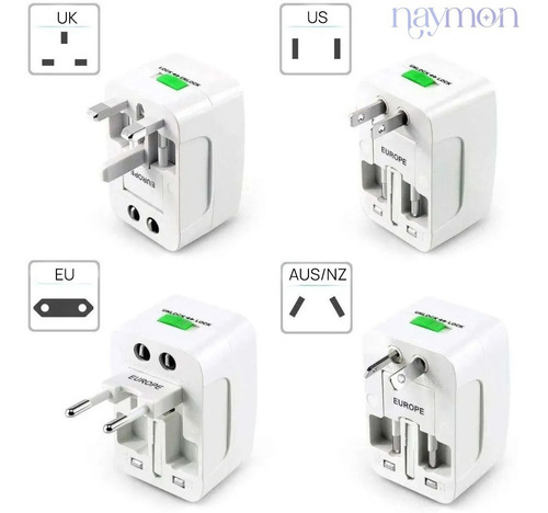 20pz Adaptador Convertidor Clavija Corriente Universal Viaje