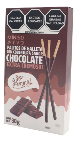 Miniso Palitos De Galleta Cubiertos Con Crema De Chocolate