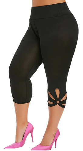 Leggings Deportivos Con Dobladillo Recortado De Talla Grande